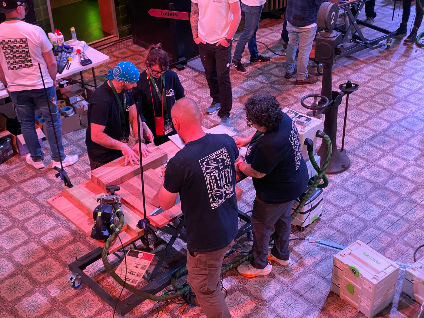 Woodworkers are collaborating on a build at the Rubio Monocoat Atelier in Belgium where over 20 woodworkers gathered to create furniture for Aynimundo, a Peruvian charity.