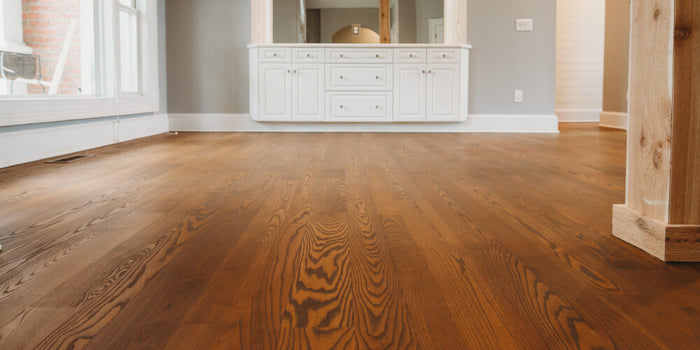 Interior wood floor treated with Rubio Monocoat's Precolor Easy color, Smoked Brown