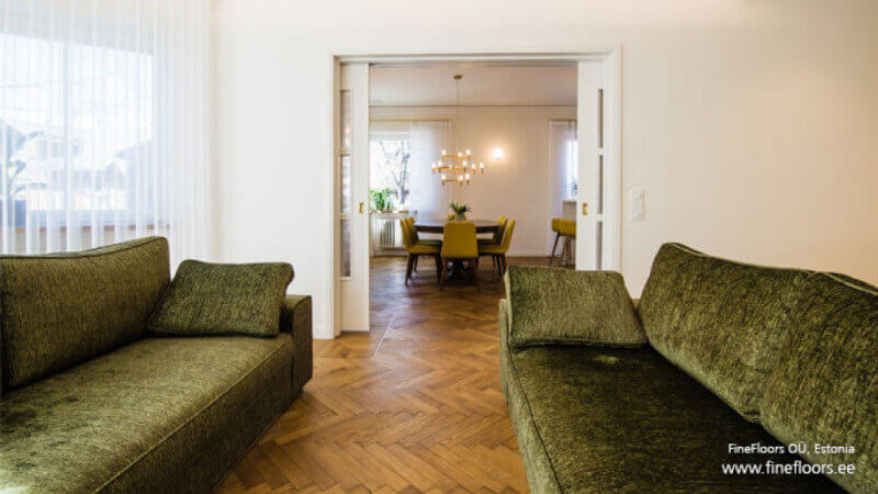 Oak floors finished with Rubio Monocoat.