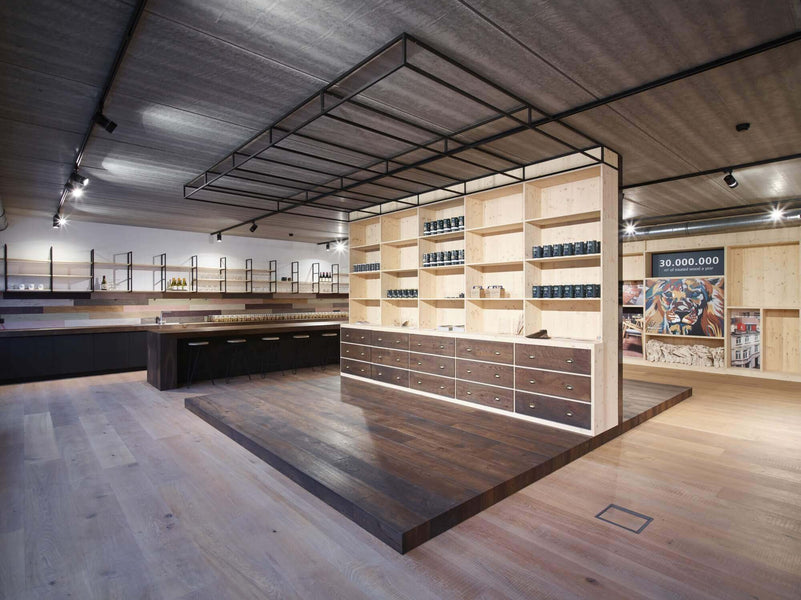 A display in the Rubio Monocoat showroom.