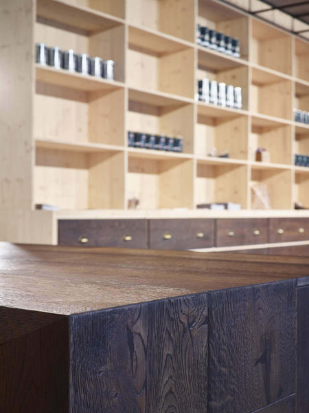 Rubio Monocoat finished counter and shelving.