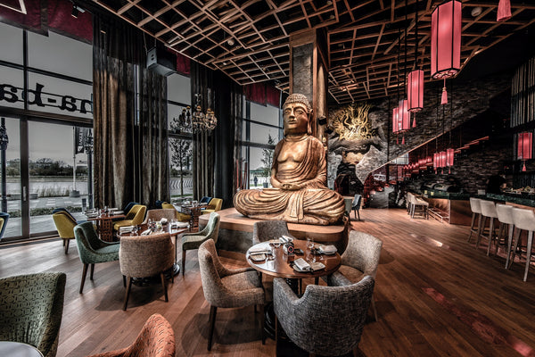 Buddha bar restaurant finished with hardwax oil finish on the floors.