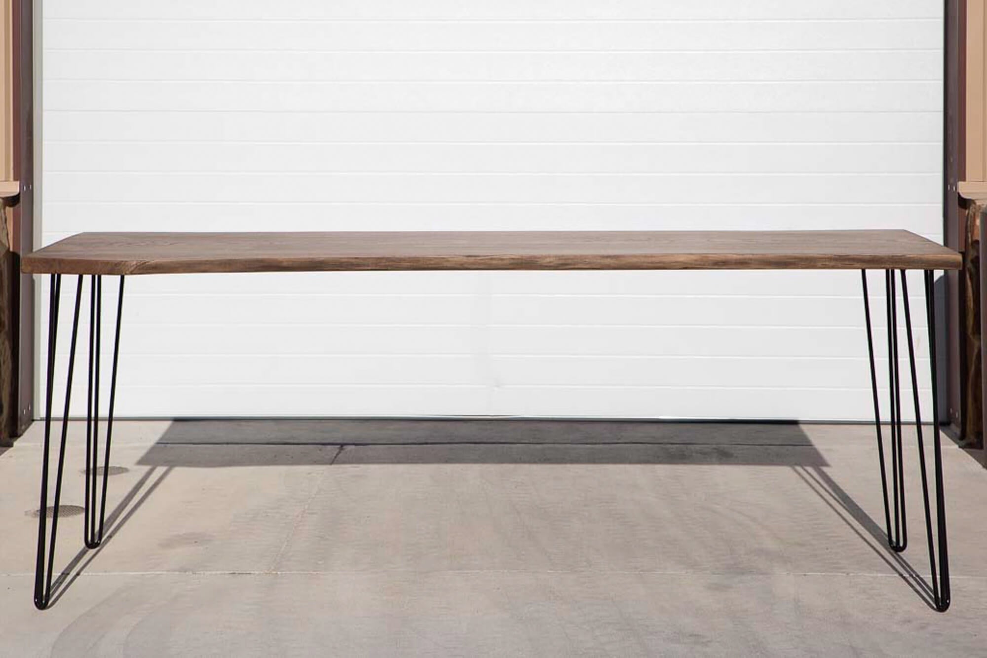 Project inspiration for a white oak dining table with hairpin legs stained and finished with Rubio Monocoat Oil Plus 2C hardwax oil stain and finish for interior wood projects.