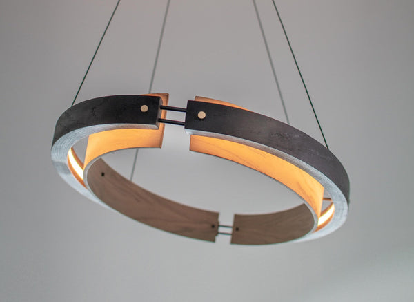 Inspiration for a wood light fixture finished with Rubio Monocoat Oil Plus 2C hardwax oil interior wood stain and finish. 