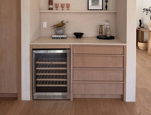 Project inspiration for built-in white oak cabinetry finished with Rubio Monocoat Oil Plus 2C "Natural" hardwax oil wood stain and finish for interior wood projects.