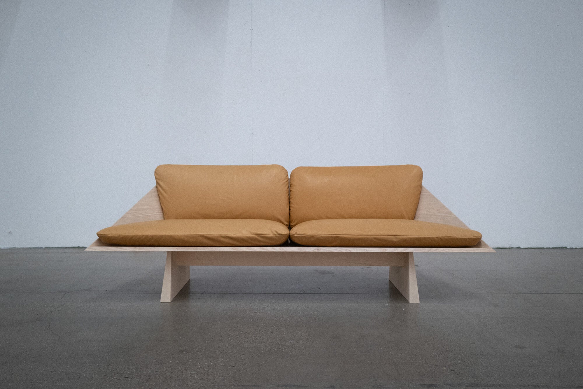 Inspiration for a handmade sofa crafted from ash wood and finished with Rubio Monocoat Oil Plus 2C hardwax oil wood stain and finish for interior wood projects.