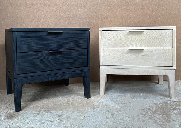 Two wooden side tables finished with Rubio Monocoat Precolor Easy and Oil Plus 2C.