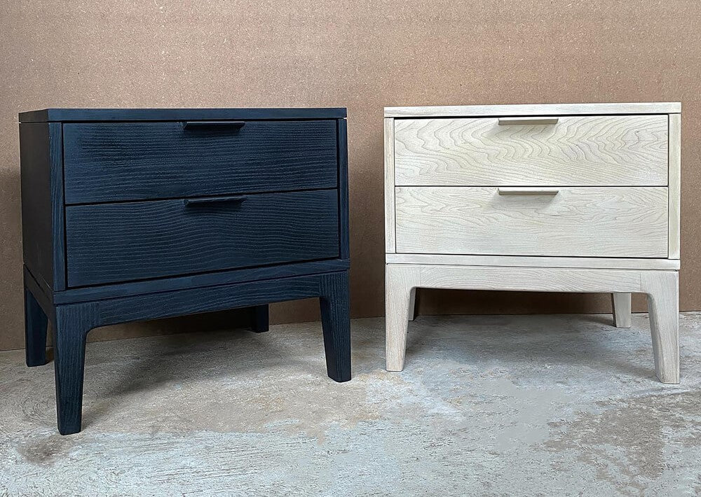Two wooden side tables finished with Rubio Monocoat Precolor Easy and Oil Plus 2C.