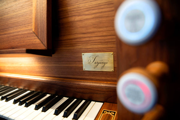 Project inspiration for a handcrafted organ made from walnut and European oak finished with Rubio Monocoat Oil Plus 2C "Pure", a hardwax oil wood finish for all interior wood projects.