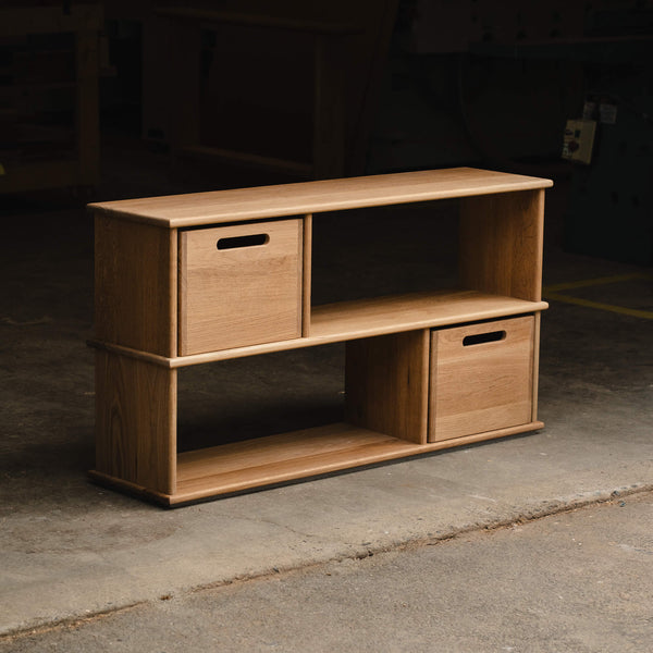 White Oak Bookcase and Storage Cubes