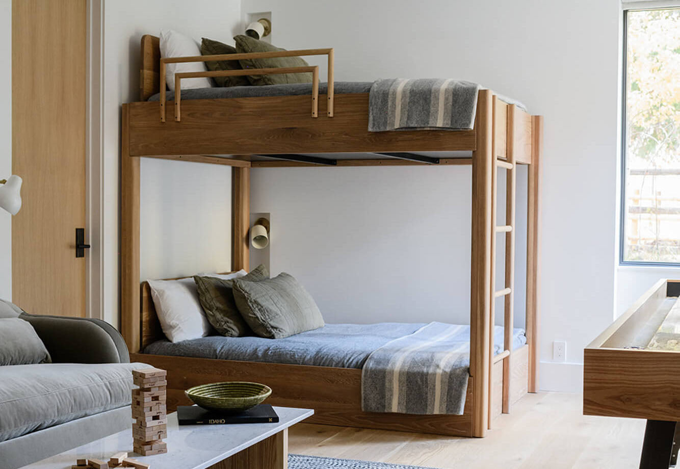 Custom bunk beds made from white oak finished with Oil Plus 2C hardwax oil wood finish