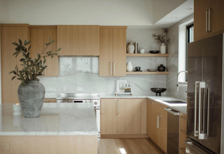 Modern white oak kitchen cabinetry finished with Oil Plus 2C Natural