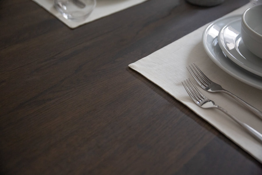 White oak colored and protected with Rubio Monocoat Oil Plus 2C hardwax oil wood stain and finish.