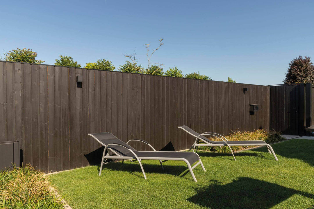 Exterior wood fence finished with Rubio Monocoat.