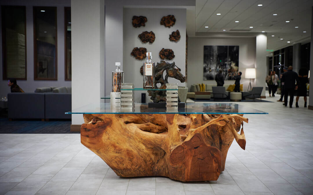 Caobilla rootball lobby table.