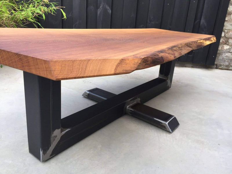 Unique live edge wood table finished with Rubio Monocoat.