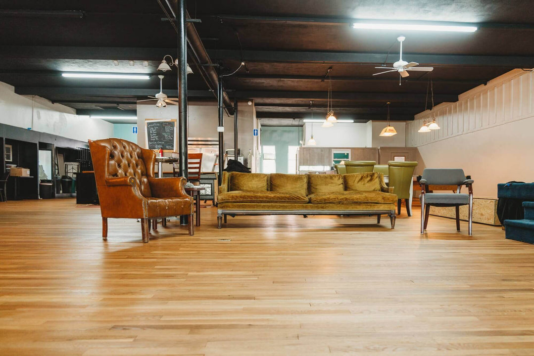 Hickory flooring that was sanded and refinished using a plant-based hardwax oil wood finish.