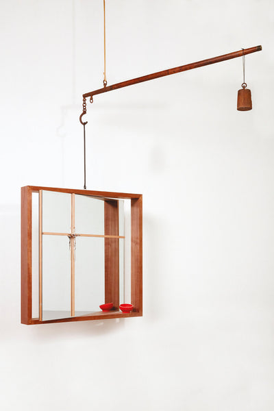 Unique hanging wood art finished with Rubio Monocoat.