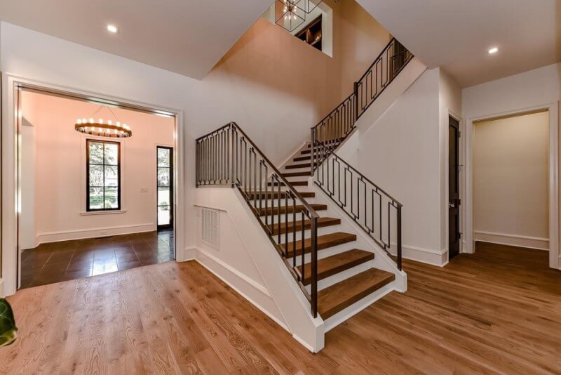 White Oak stair case finished with Rubio Monocoat.