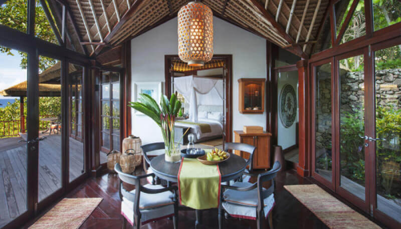 A resort suite dining room in South Africa finished with Rubio Monocoat wood oil.