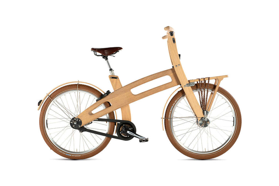 Solid wood bike.