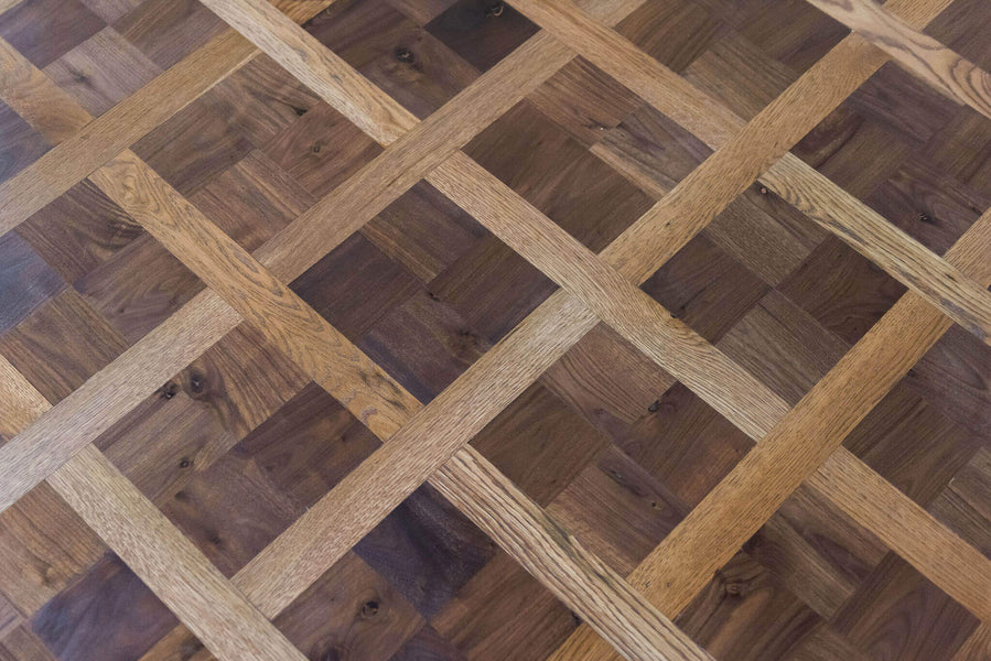 Another close up of beautiful parquet wooden floor finished with Rubio Monocoat.