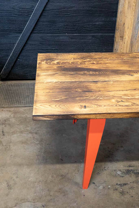 Charred white oak dining table finished with Oil Plus 2C "Pure".