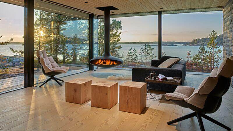 Beautiful view from private home with wooden floors finished with Rubio Monocoat.