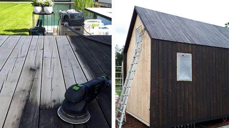 Rubio Monocoat products color and protect pool house in Belgium.