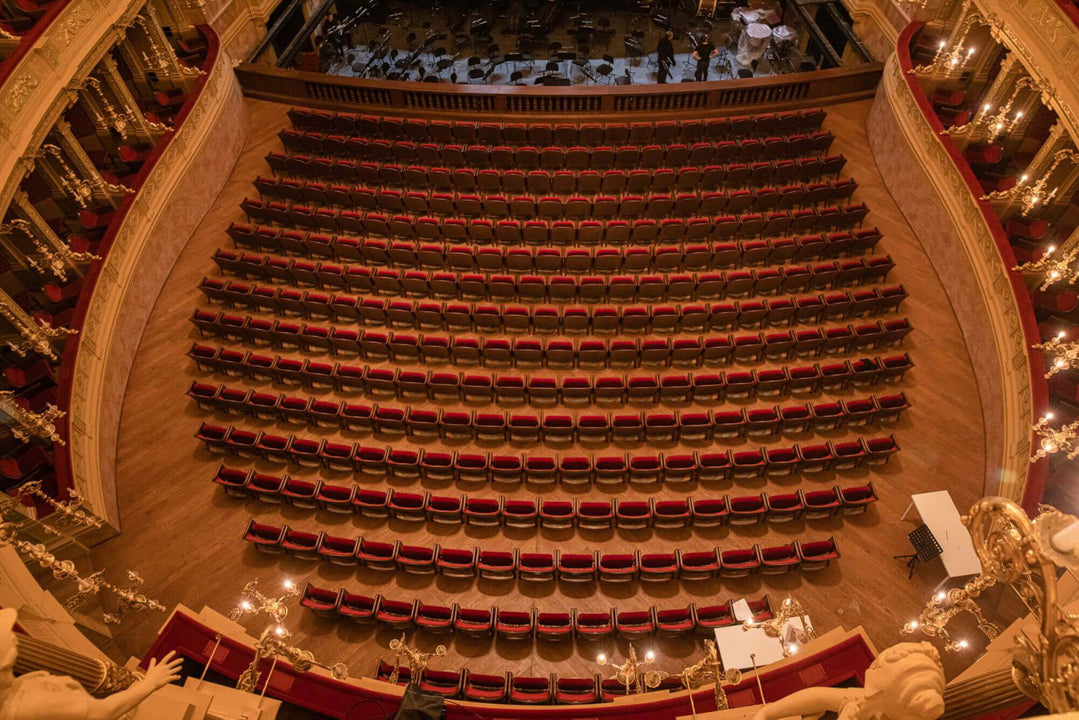 A aerial view of the Hungarian State Opera House. You can clearly see the beautiful European oak flooring finished with Rubio Monocoat Oil Plus 2C!