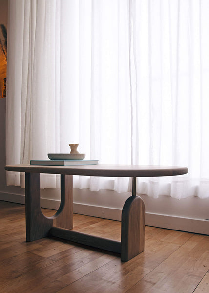 Another shot of the inverse coffee table on an angle. The coffee table was finished with Rubio Monocoat Oil Plus 2C.