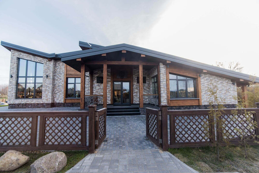 Beautiful home features exterior wooden features finished with Rubio Monocoat.