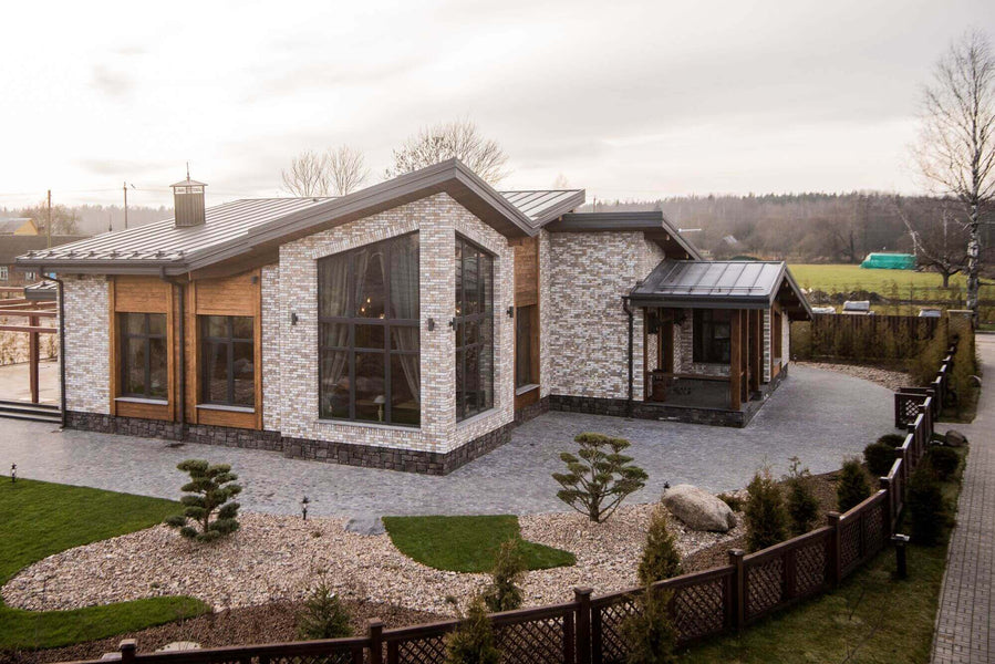 Beautiful home features exterior wood cladding finished with Rubio Monocoat Hybrid Wood Protector.