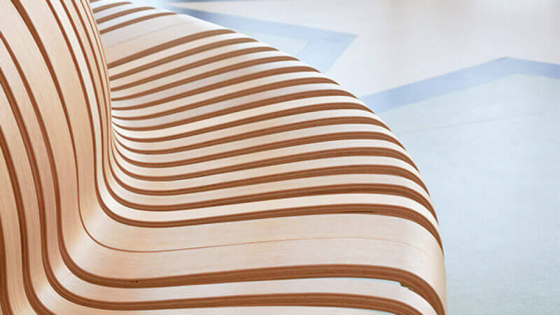 Natural looking wooden bench is finished with Rubio Monocoat.