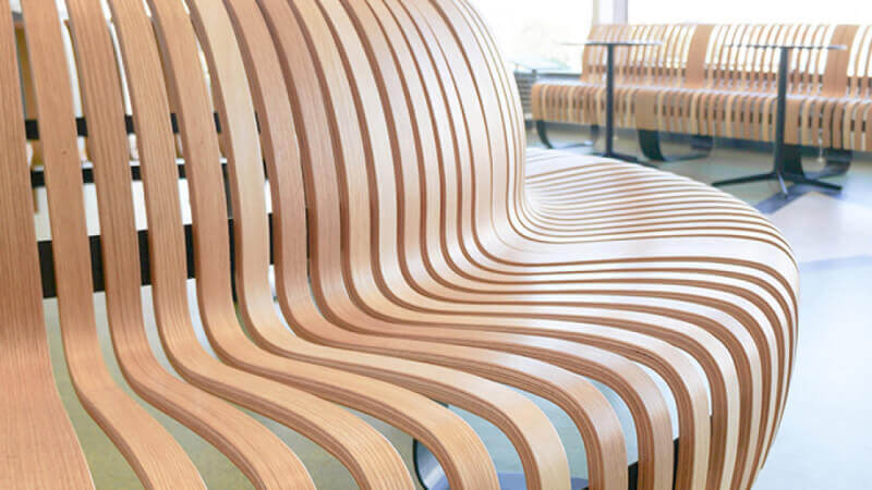 Wooden bench finished with Rubio Monocoat.
