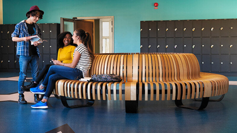 Rubio Monocoat is used to finish wooden bench.