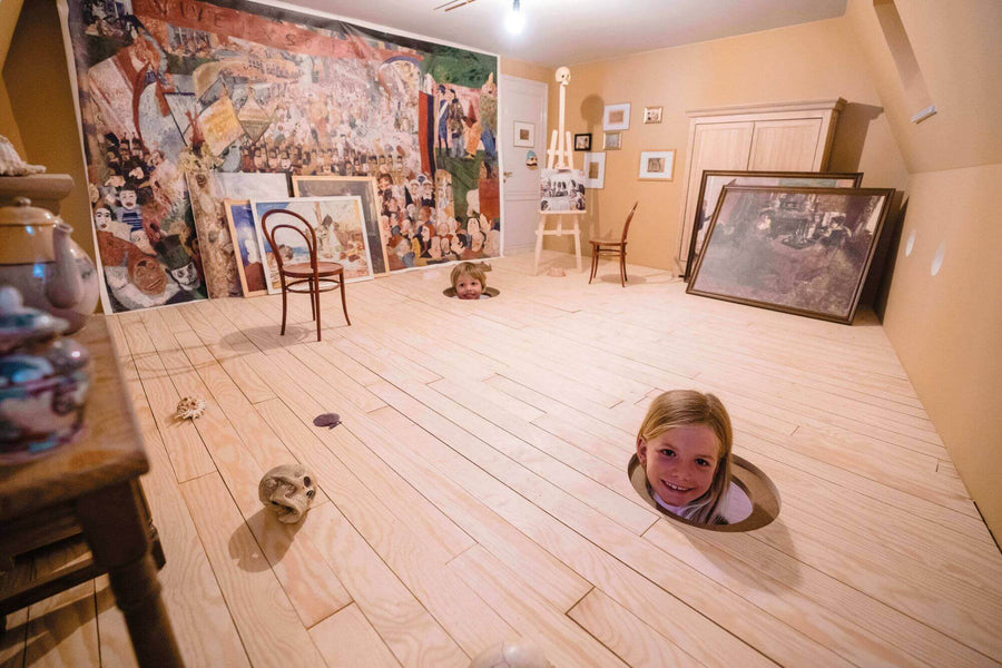 Unique museum with natural wood floors puts you in the mind of a world famous artist.