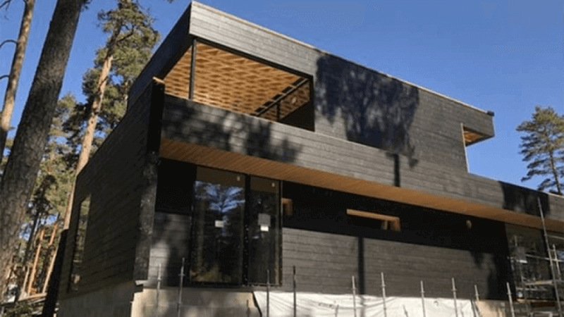 A private home in Finland with Rubio Monocoat exterior wood finish on it.