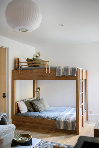White oak bunk bed with round over details finished with a hardwax oil wood finish.