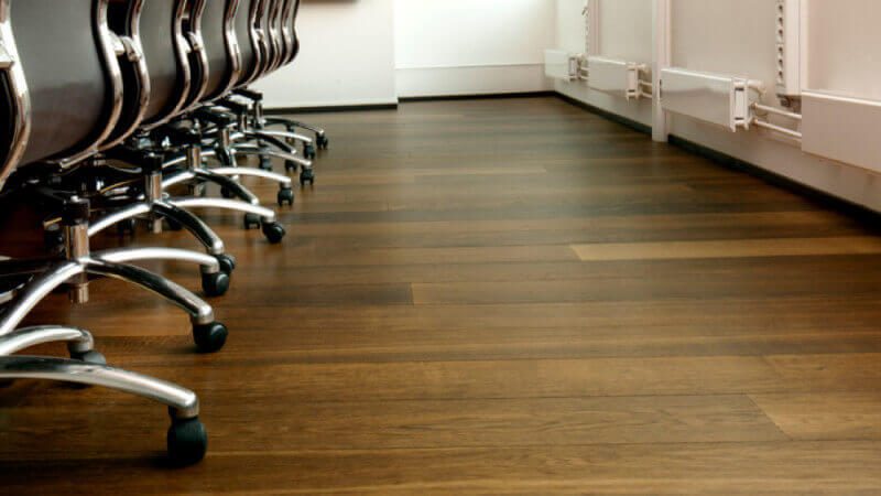 Hardwax oil finished wood flooring in an office.