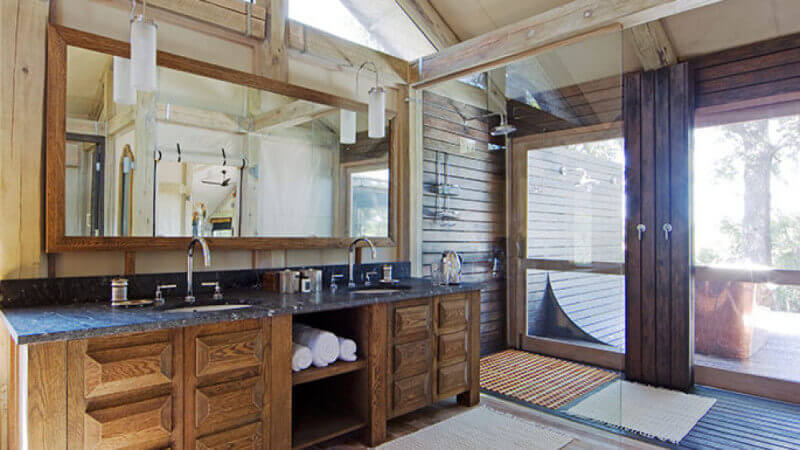 Beautiful bathroom in South Africa boasts wood finished with Rubio Monocoat.