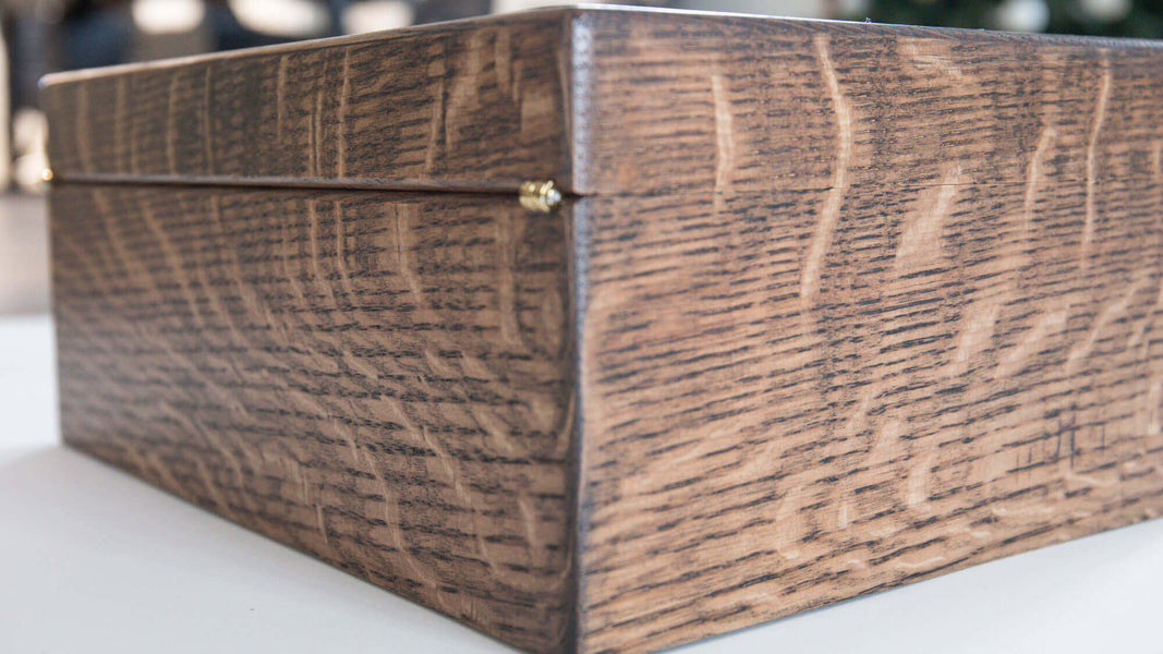 Superbly handcrafted custom cigar humidor with natural wood finish.