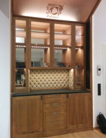 Wide view of wooden bar finished with Rubio Monocoat.