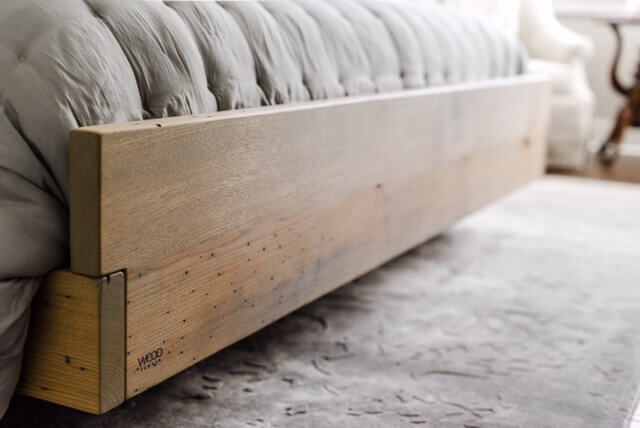 Chestnut wood bed frame.