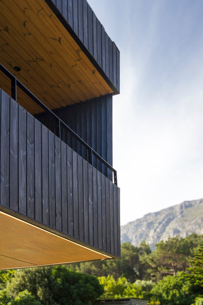 Balcony of private home in South Africa features wood finished with Rubio Monocoat products.