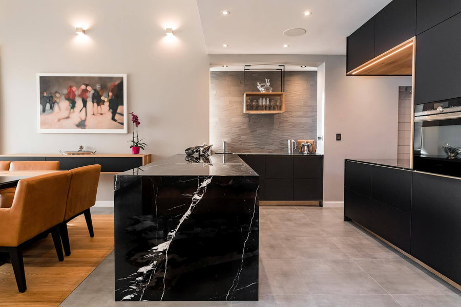 Wood kitchen fixtures with Rubio Monocoat on them.