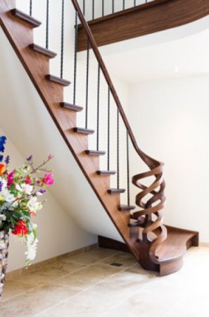 Walnut stair case finished with Rubio Monocoat.