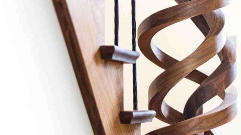 Details of wooden staircase finished with Rubio Monocoat.