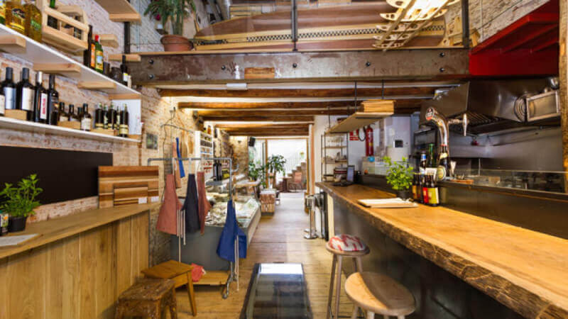 Beautiful wood features in restaurant finished with Rubio Monocoat Oil Plus 2C.