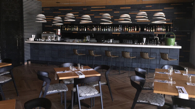 A sushi restaurant with all the wood surfaces finished using Rubio Monocoat hardwax oil wood finishes.